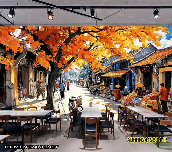 Tranh dán tường Phố cổ Hà Nội, Phố xưa - -ADHHN241220-11P - Kết quả tìm kiếm tranh tường
